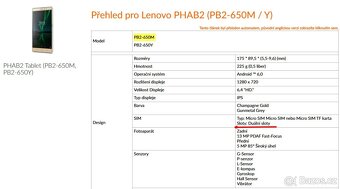 Phablet Lenovo PB2-650M (telefon+tablet), Duo SIM - 5