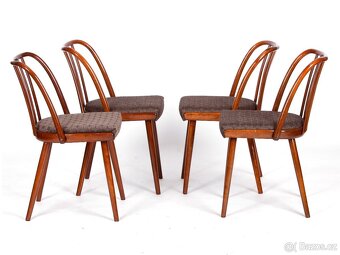 A. Šuman, zrenovované jídelní retro židle TON, 4 kusy. - 5