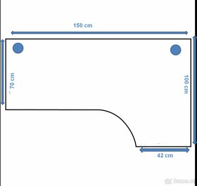 Pracovní stůl rohový šedý - 5