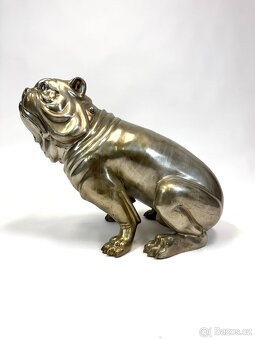 Velká mosazná socha anglického buldoka - RARITA - 5