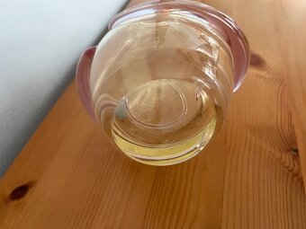 Retro žlutá váza, z hutního skla, výška 20,5 cm - 5
