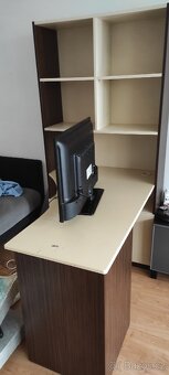 Stůl s regálem, policé, skříňka - 5