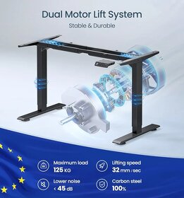 NOVÝ elektricky výškově nastavitelný rám stolu - 5