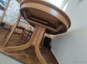 Stůl masiv dub rozkládací + 6 židlí - 5