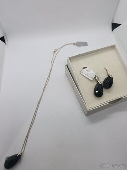 NOVÁ stříbrná sada řetízek s přívěskem, náušnice 925/1000 - 5