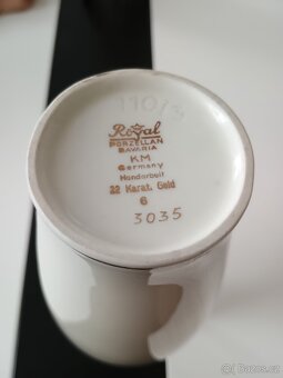 Luxusní porcelánové vázy 22 karátové zlato viz foto + info - 5