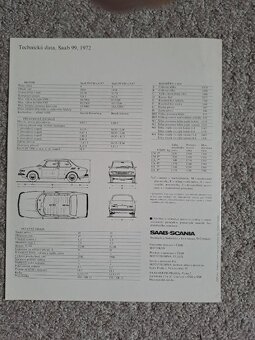 Prospekt automobilu SAAB 99, dobový pro TUZEX - 5