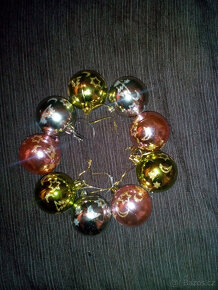 RETRO vánoční ozdoby-lamety,věnečky,svíčky,atd... - 5