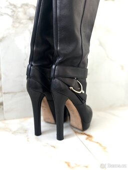 Kožené kozačky Gucci - 5