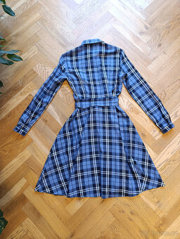 Šaty Mohito, modré káro, XXS - 5