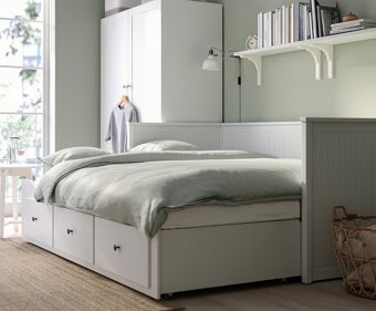 IKEA Hemnes rozkládací postel se zásuvkami - 5