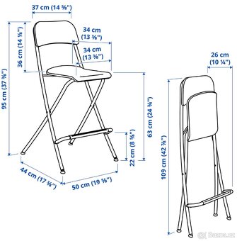 2 barové židle IKEA FRANKLIN – bílá + dárek - 5