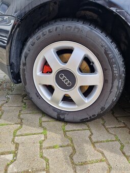 5x100 R15 Kola audi + pokličky + gumy 5mm 195/65/15 - 5