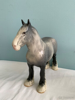 BESWICK CERAMIC SHIRE HORSE 818 DAPPLE GRY HOUPACÍ KONĚ PROT - 5