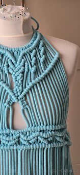 Macrame šaty tyrkysové nove. - 5