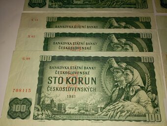 BANKOVKY 100 KČS 1961, VŠECHNY VYDANÉ SÉRIE - 5