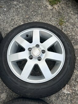 Alu kola R14 5x100 VW,Škoda + letní pneu 165/65/14 - 5