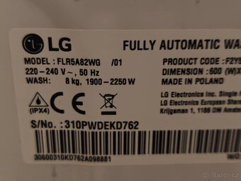 Pračka LG FLR5A82WG slim - 5