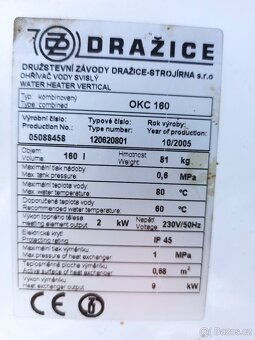 Kotel, svislý kombinovaný ohřívač vody Dražice Okc 160 - 5