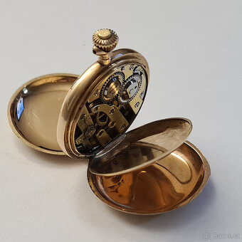 Zlaté 14K tříplášťové hodinky jeptišky R-U, 20,64g, v chodu. - 5