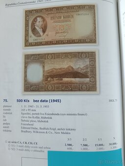 500 Kčs bez data (1945) perforace S1.. UNC - 5