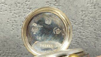Stříbrné dámské kapesní hodinky s malovaným ciferníkem - 5
