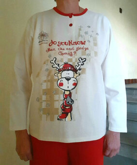 Relax oblečení / Teplé pyžamo se sobem - vel. L - 5