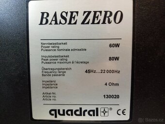 QUADRAL Base Zero, repro 5ks, max 80W, 4ohmy - 5