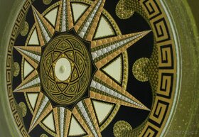 Mandala -olivově zlatá 60x60 cm posvátná geometrie - 5