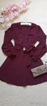 Shein elegantní zavinovací šaty s páskem - 5