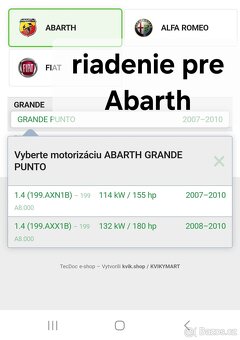 Riadenie Fiat Alfa Romeo Abarth - 5