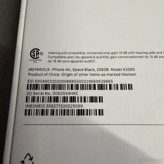 Nerozbalený iPhone air 256GB černý, 2 roky záruka - 5
