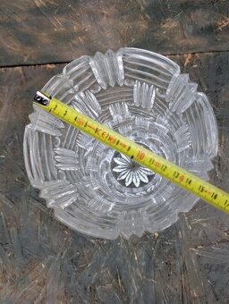 Retro větší broušená váza, geometrický vzor. Těžká. - 5