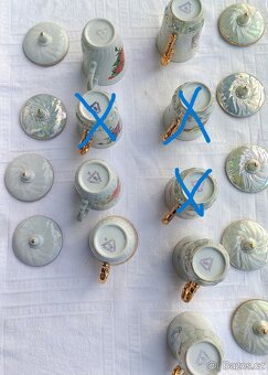 Retro - polička,dušičkové hrníčky,ubrusy,vajíčka, keramika - 5