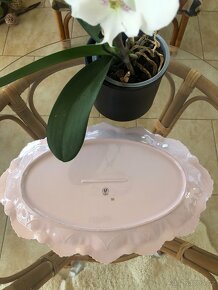 Nádherný tác z růžového skla, zn. Chodov - 5