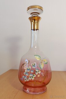 Novoborské sklo sada - karafa a šest skleniček - 5