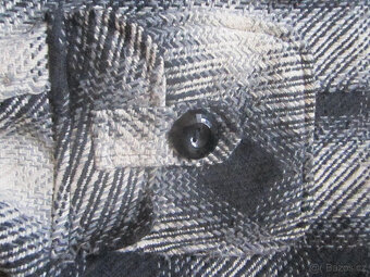 Kabát černo bílý s páskem, vel. M/L, polyester - 5