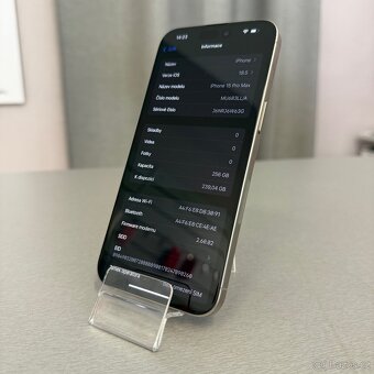 iPhone 15 Pro Max 256GB, pěkný stav, 12 měsíců záruka - 5