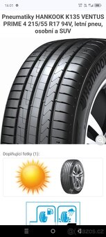 Pneumatiky HANKOOK K135 VENTUS PRIME 4 215/55 R17 94V, letní - 5