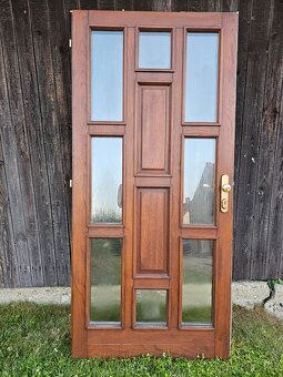 Dřevěné vchodové dveře s izolačními dvojskly, 98 x 208 cm - 5