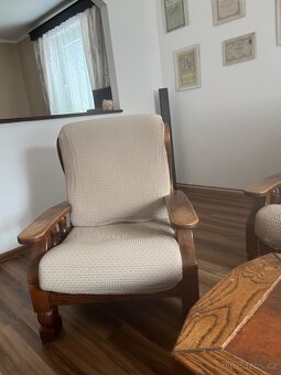 Rustikální sedací souprava se stolkem - 5