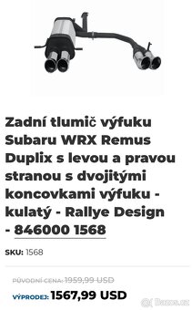 Subaru Impreza GT/WRX/STI výfuk REMUS homologace - 5