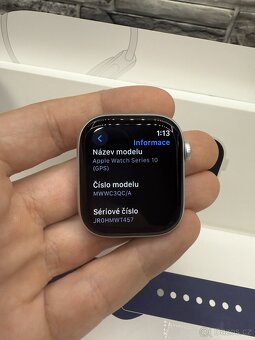 Apple Watch 10 42mm Stříbrný s denimovým řemínkem, DPH - 5