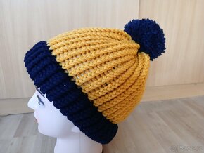 Nový pletený kulich dvojitý lem, - 5