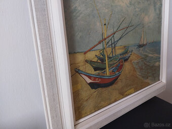 Vincent Van Gogh - Rybářské bárky, reprodukce ze 70tých let - 5