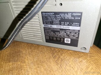 Prodám vzácný sběratelský kousek , SHARP- GX-7500, super zvu - 5