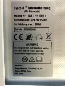 Stropní topný infrapanel 660W s termostatem+ovladačem - 5