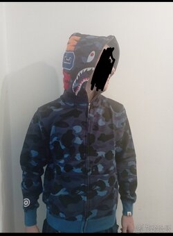Modrá mikina bape hoodie - 5