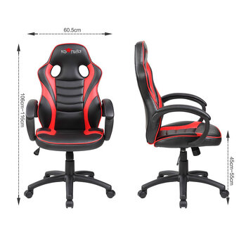 Studentská herní židle Red Fighter C6, černo-červená - 5
