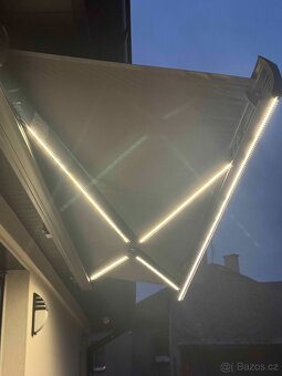 Markýza 4x3m s elektrickým pohonem a LED osvětlením - 5